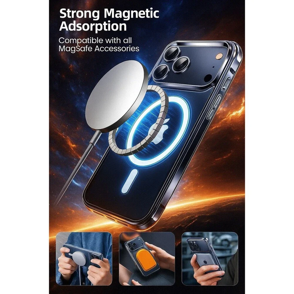 iPhone 17 Pro Max Clear Case MagSafe Shockproof Heavy Duty+FREE privacy Screen